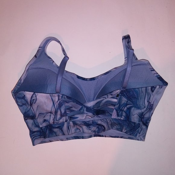 Victoria Secret Sports Bra Allegro Blue Purple Abstract Lightly Lined Lightweigh - Picture 10 of 16